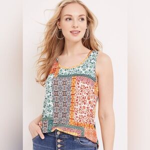 Maurice’s Coastline Patchwork Lattice Back Tank size 1x